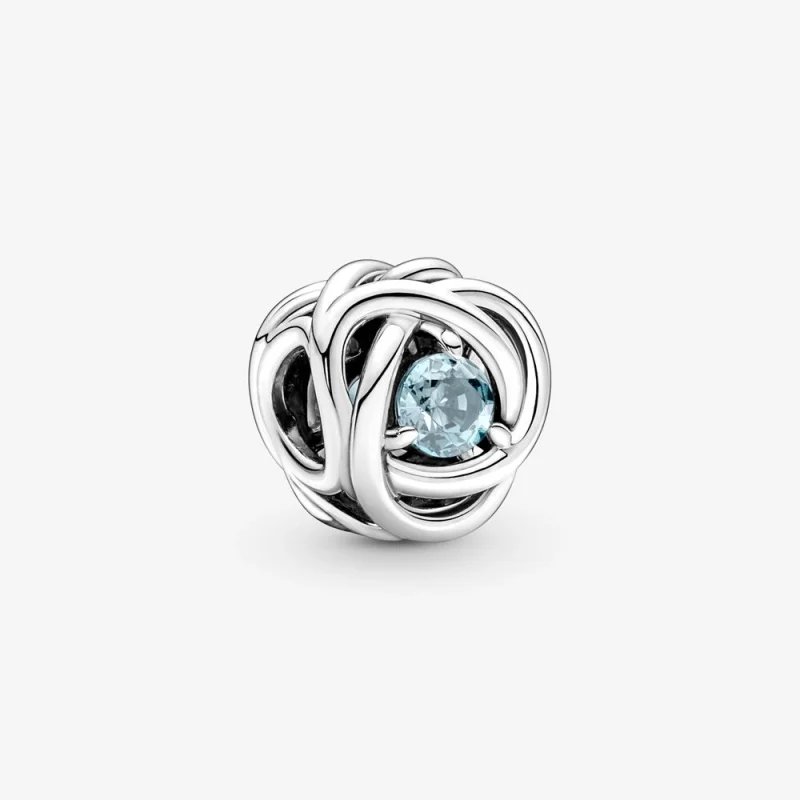 (image for) PANDORA March Sea Aqua Blue Eternity Circle Charm - 790065C09 - Product Image