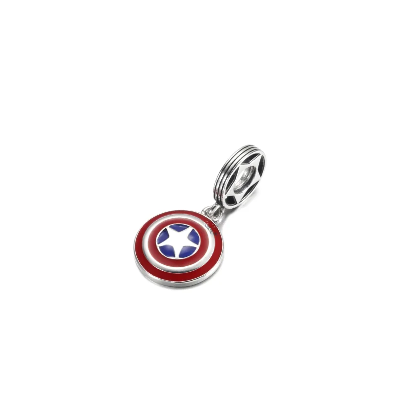 (image for) PANDORA Marvel The Avengers Captain America Shield Dangle Charm - 790780C01 - View 2