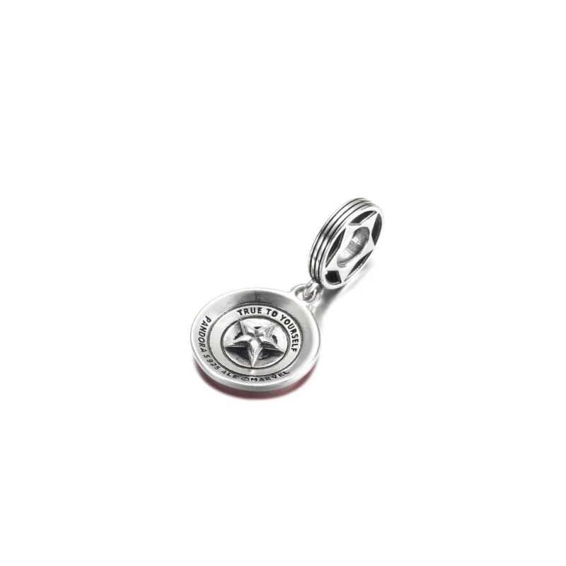 (image for) PANDORA Marvel The Avengers Captain America Shield Dangle Charm - 790780C01 - View 3