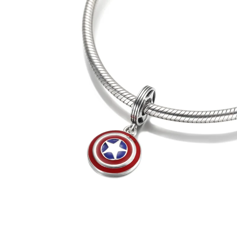 (image for) PANDORA Marvel The Avengers Captain America Shield Dangle Charm - 790780C01 - View 4
