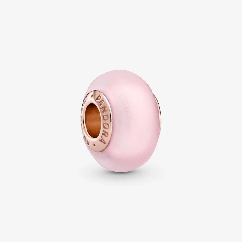 (image for) PANDORA Matte Pink Murano Glass Charm - 789421C00 - Product Image