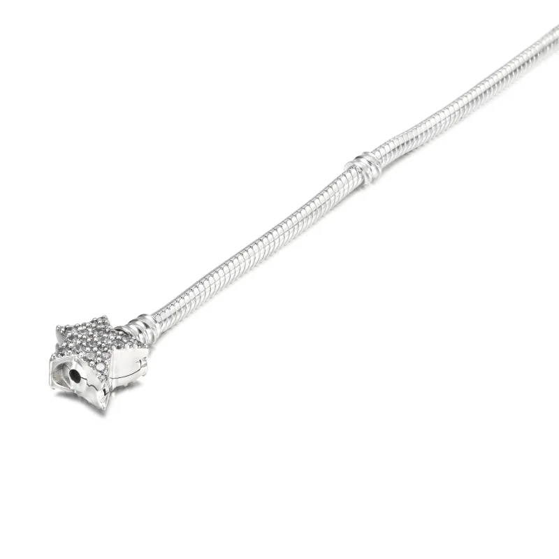 (image for) Pandora Moments Asymmetric Star Clasp Snake Chain Bracelet - 599639C01 - View 4