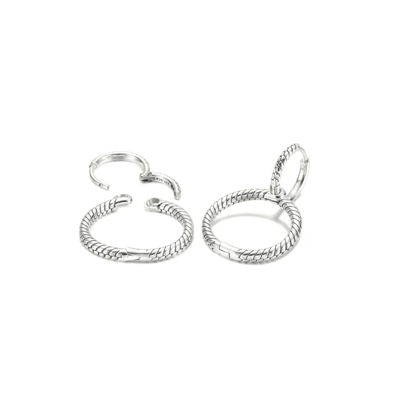 (image for) Pandora Moments Charm Double Hoop Earrings - 299562C00 - View 3