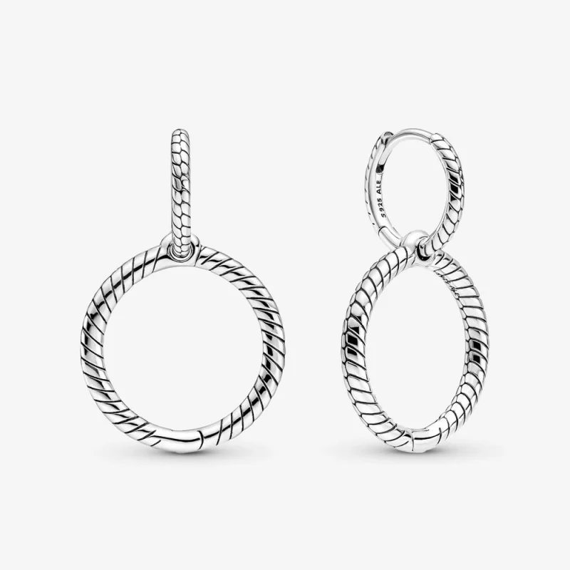 (image for) Pandora Moments Charm Double Hoop Earrings - 299562C00 - Product Image