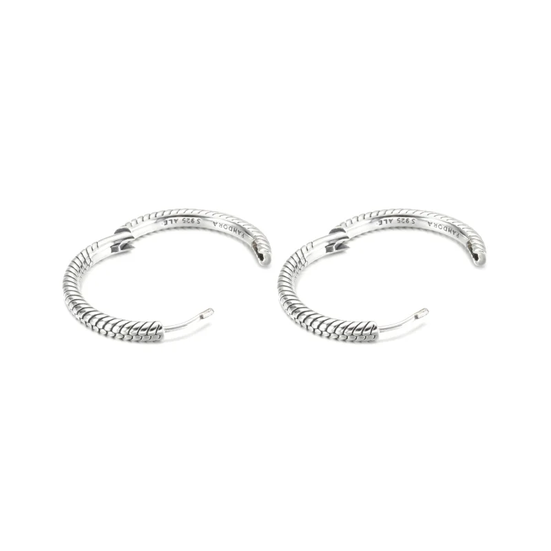 (image for) Pandora Moments Charm Hoop Earrings - 299532C00 - View 3