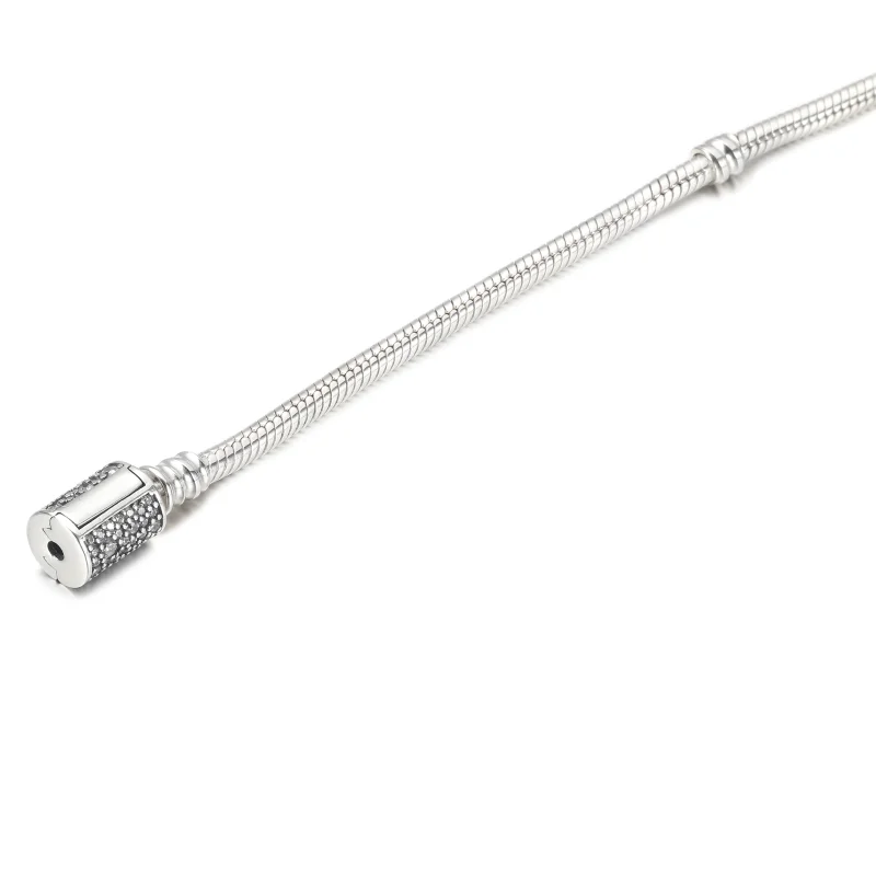 (image for) Pandora Moments Double Wrap Barrel Clasp Snake Chain Bracelet/Necklace - 599544C - View 5