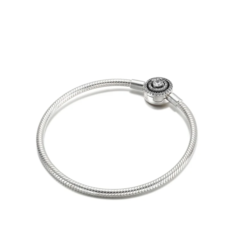 (image for) Pandora Moments Halo Snake Chain Bracelet - 590038C01 - View 2