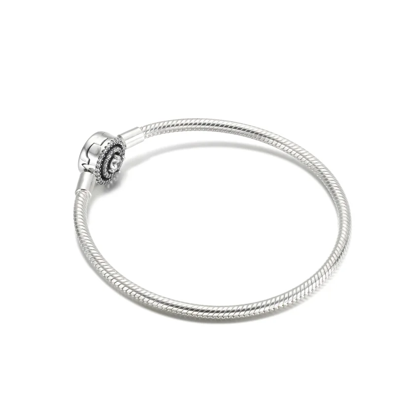 (image for) Pandora Moments Halo Snake Chain Bracelet - 590038C01 - View 3