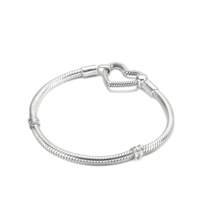 (image for) Pandora Moments Heart Closure Snake Chain Bracelet - 599539C00 - View 2