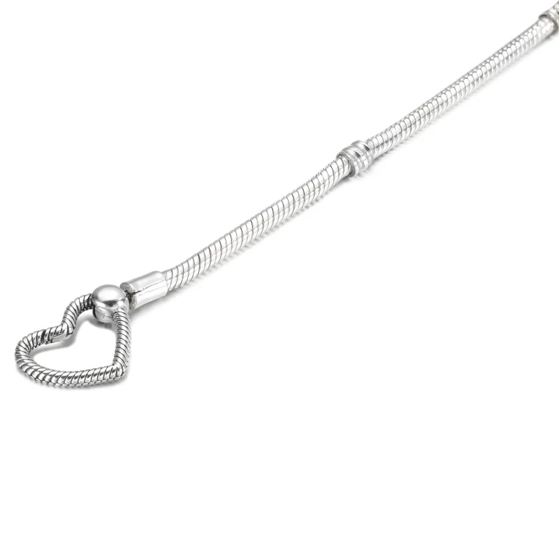 (image for) Pandora Moments Heart Closure Snake Chain Bracelet - 599539C00 - View 4