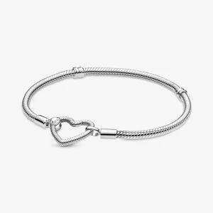 Pandora Moments Heart Closure Snake Chain Bracelet - 599539C00 (image for) Pandora Moments Heart Closure Snake Chain Bracelet - 599539C00