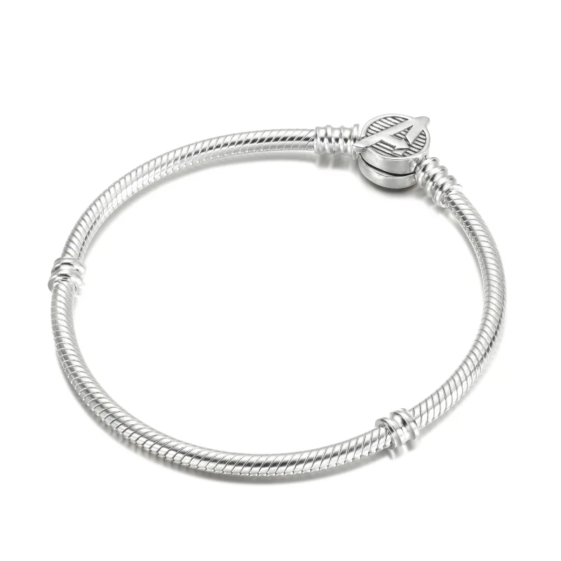 (image for) Pandora Moments Marvel The Avengers Logo Clasp Snake Chain Bracelet - 590784C00 - View 2