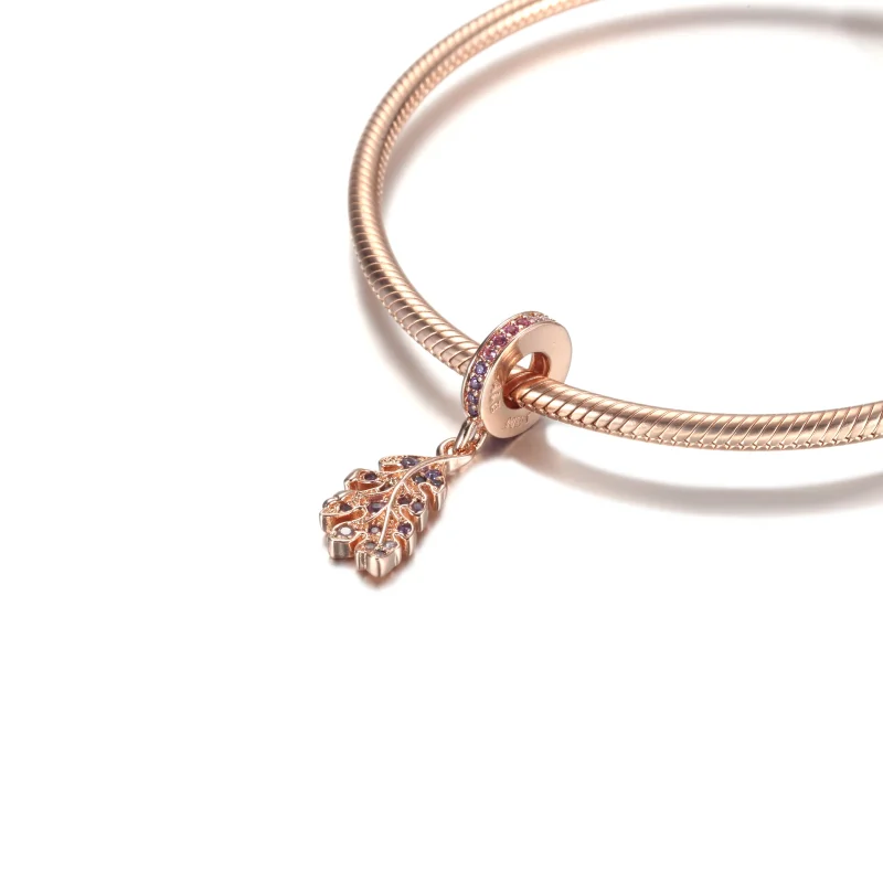 (image for) PANDORA Oak Leaf Dangle Charm - 789552C01 - View 5