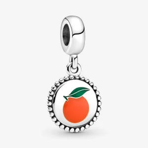 (image for) PANDORA Orange motif round dangle - 791169C00_E026