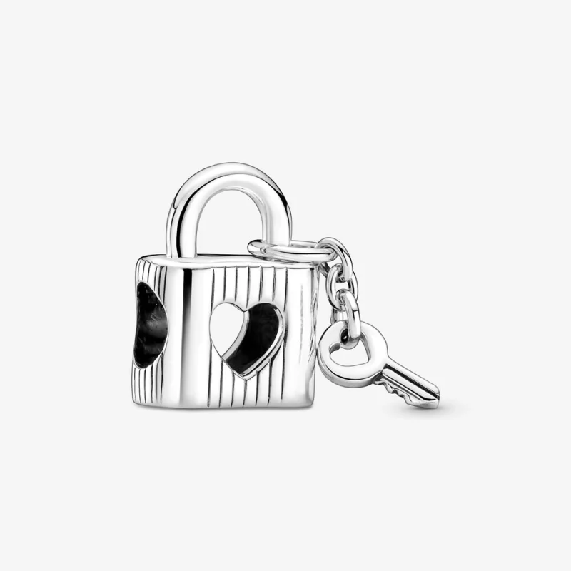 (image for) PANDORA Padlock & Heart Key Charm - 790095C01 - Product Image