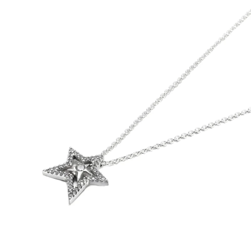 (image for) PANDORA Pavé Asymmetric Star Collier Necklace - 390020C01 - View 2
