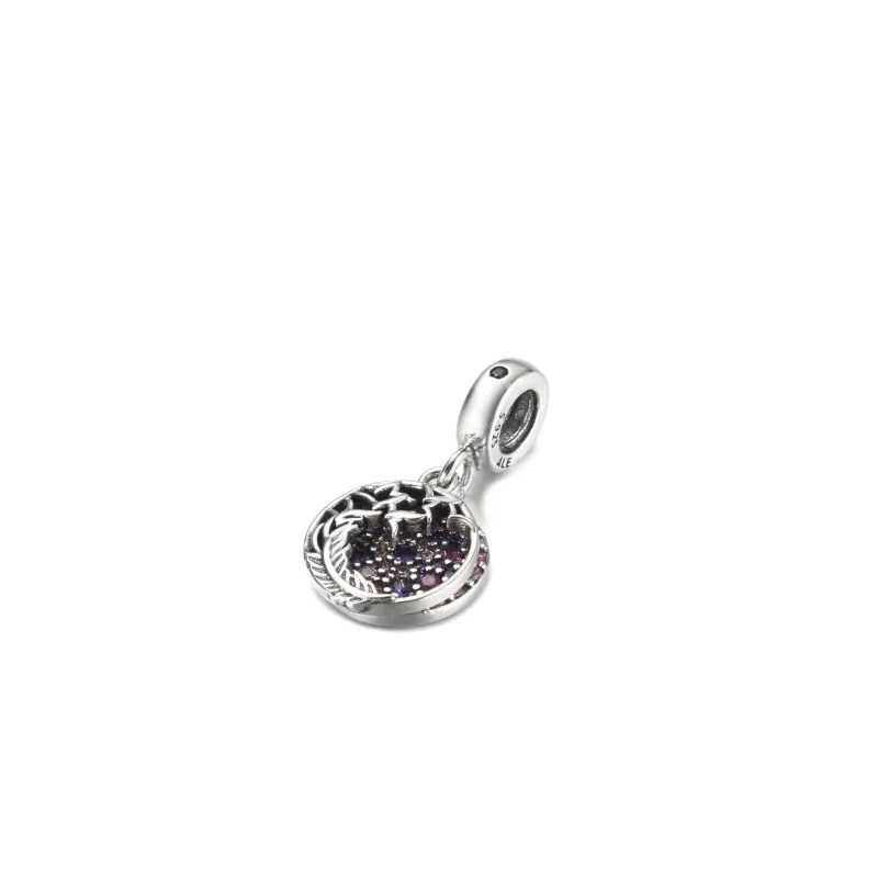(image for) PANDORA Pavé Feather Dangle Charm - 799561C01 - View 3