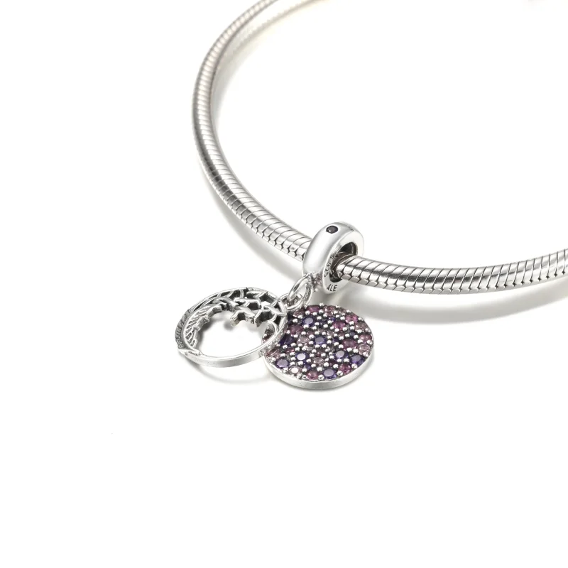 (image for) PANDORA Pavé Feather Dangle Charm - 799561C01 - View 5