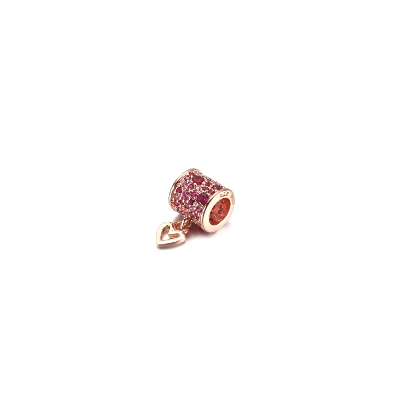 (image for) PANDORA Pavé Freehand Heart Barrel Charm - 789548C01 - View 2