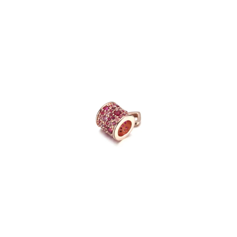 (image for) PANDORA Pavé Freehand Heart Barrel Charm - 789548C01 - View 3