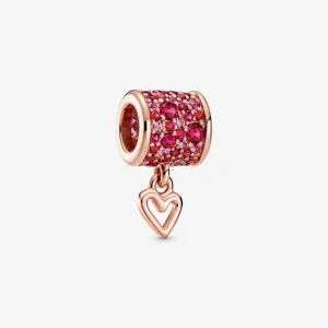 (image for) PANDORA Pavé Freehand Heart Barrel Charm - 789548C01