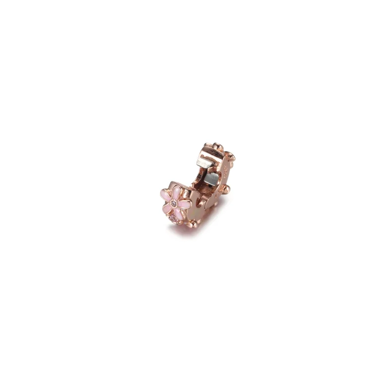 (image for) PANDORA Pink Daisy Spacer Clip Charm - 788809C01 - View 4