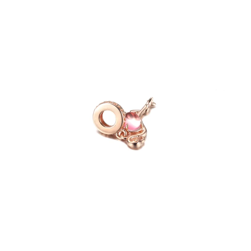 (image for) PANDORA Pink Murano Glass Flamingo Dangle Charm - 789431C01 - View 4