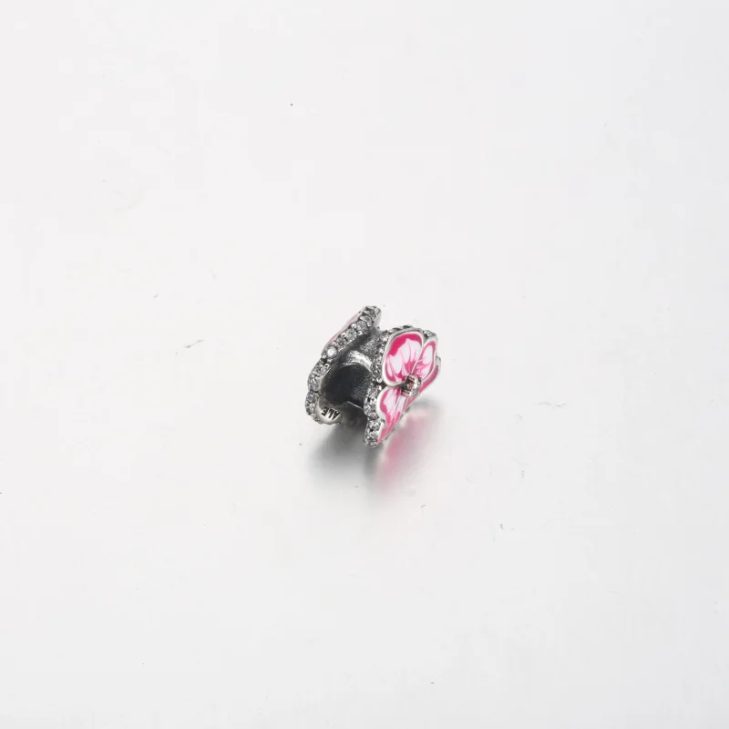 (image for) PANDORA Pink Pansy Flower Charm - 790777C01 - View 4