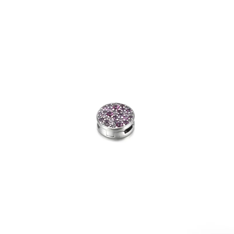 (image for) PANDORA Pink Pavé Clip Charm - 799362C01 - View 4