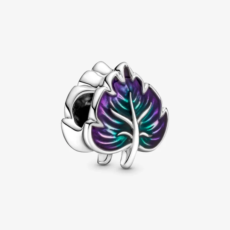 (image for) PANDORA Purple & Green Leaf Charm - 799542C01 - Product Image