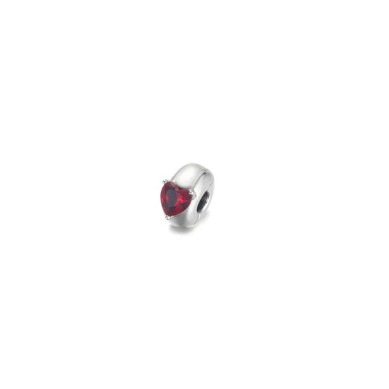 (image for) PANDORA Red Heart Solitaire Clip Charm - 799203C01 - View 2