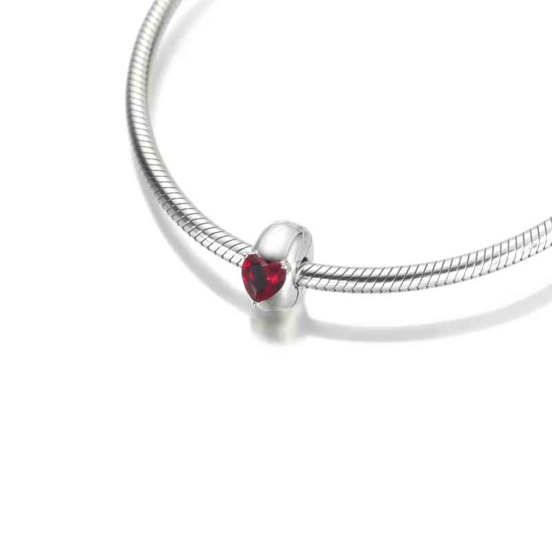 (image for) PANDORA Red Heart Solitaire Clip Charm - 799203C01 - View 5