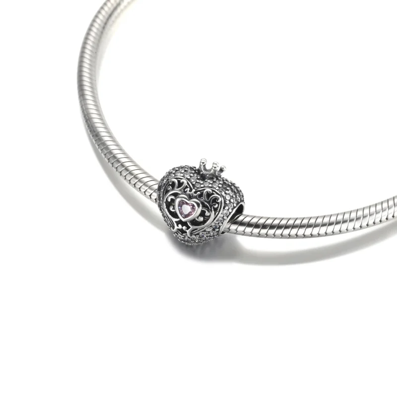 (image for) PANDORA Regal Crown & Heart Charm - 790763C01 - View 5