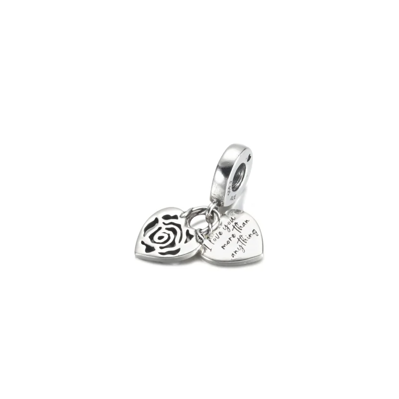 (image for) PANDORA Rose Heart Padlock Dangle Charm - 790086C00 - View 2