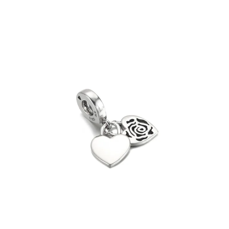 (image for) PANDORA Rose Heart Padlock Dangle Charm - 790086C00 - View 3