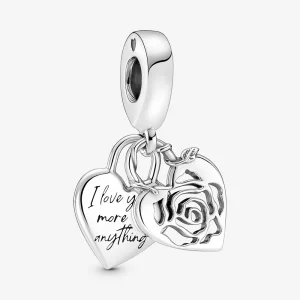 (image for) PANDORA Rose Heart Padlock Dangle Charm - 790086C00