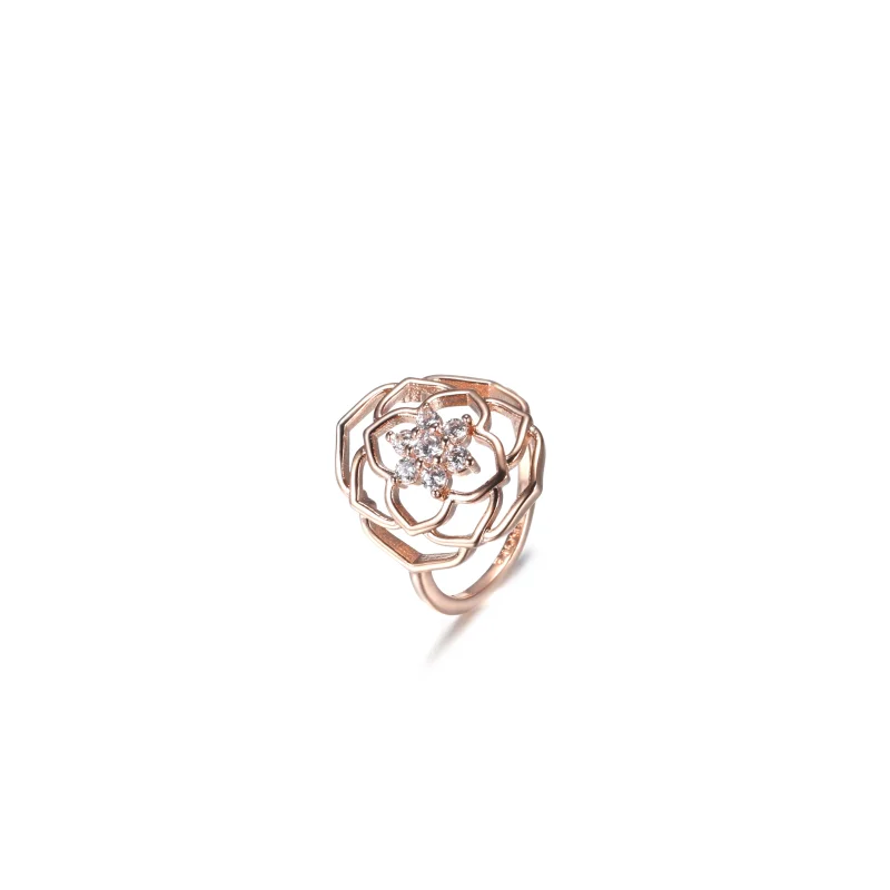 (image for) PANDORA rose petals statement ring - 189412C01 - View 2