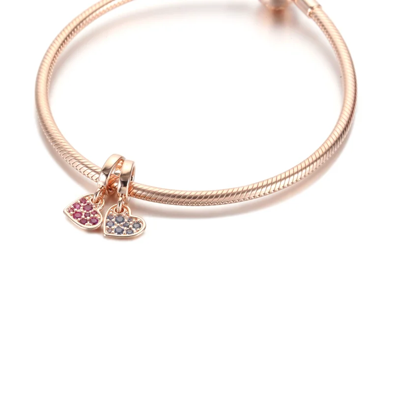 (image for) PANDORA Royal Purple Pavé Tilted Heart Dangle Charm - 789404C03 - View 3