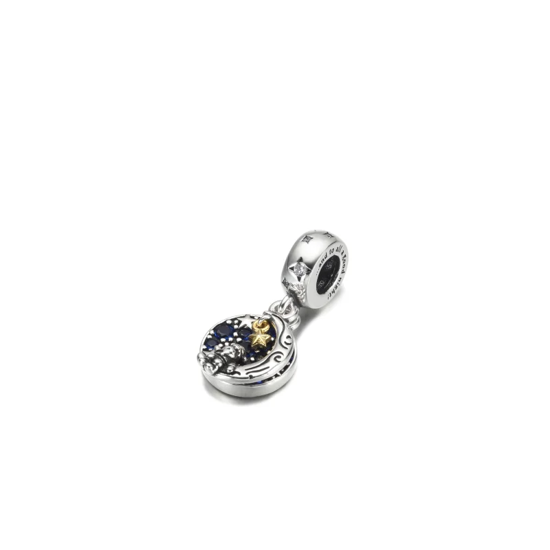(image for) PANDORA Santa Claus On The Moon Double Dangle Charm - 769648C01 - View 4