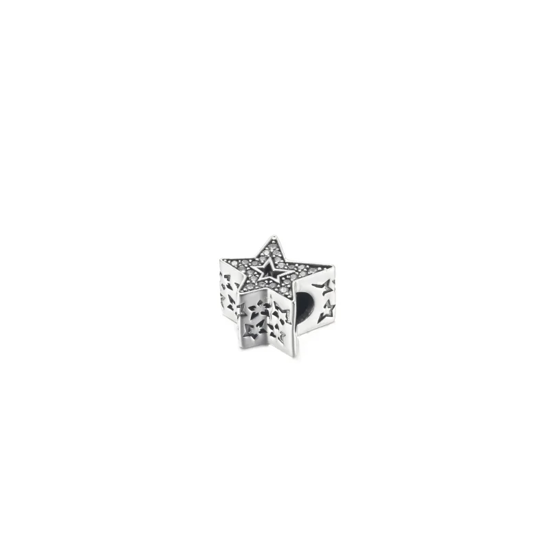 (image for) PANDORA Sparkling Asymmetric Star Charm - 790016C01 - View 2