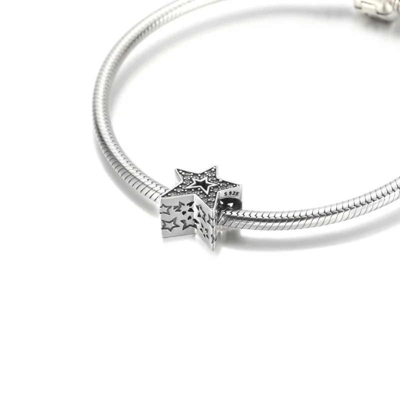(image for) PANDORA Sparkling Asymmetric Star Charm - 790016C01 - View 5