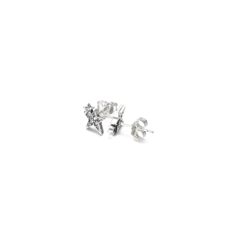 (image for) PANDORA Sparkling Asymmetric Stars Stud Earrings - 290012C01 - View 3
