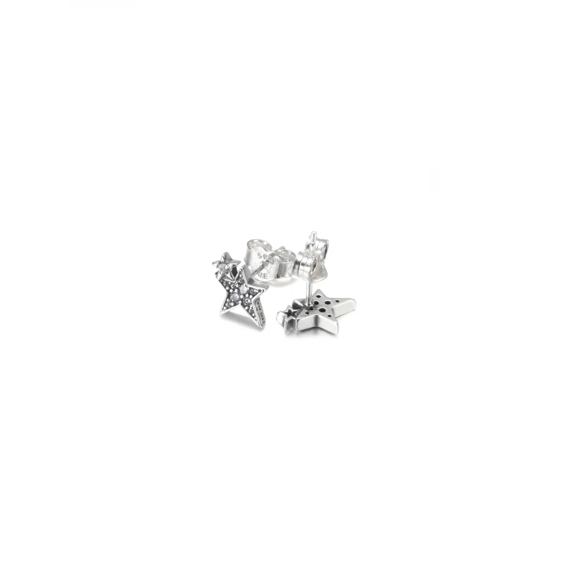(image for) PANDORA Sparkling Asymmetric Stars Stud Earrings - 290012C01 - View 5