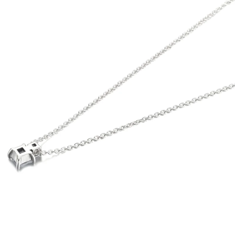 (image for) PANDORA Sparkling Collier Round & Square Pendant Necklace - 390048C01 - View 3