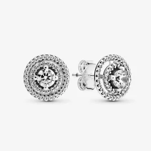 (image for) PANDORA Sparkling Double Halo Stud Earrings - 299411C01