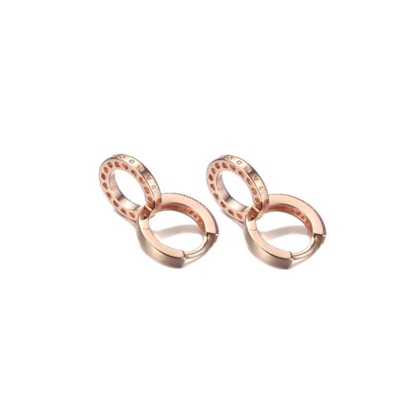 (image for) PANDORA Sparkling Double Hoop Earrings - 289052C01 - View 5