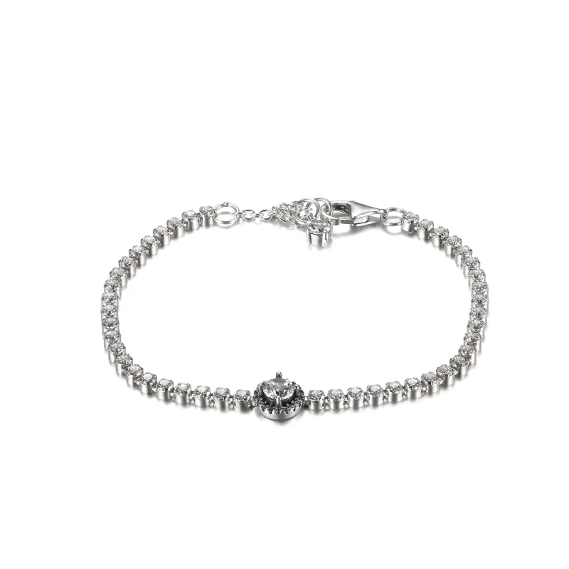 (image for) PANDORA Sparkling Halo Tennis Bracelet - 599416C01 - View 2
