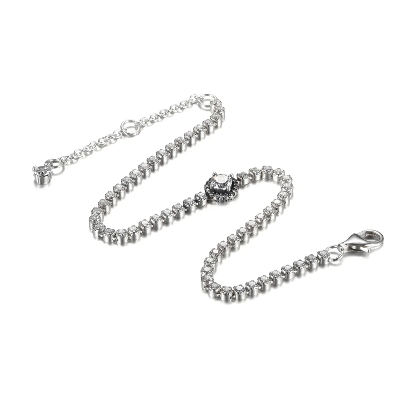 (image for) PANDORA Sparkling Halo Tennis Bracelet - 599416C01 - View 5