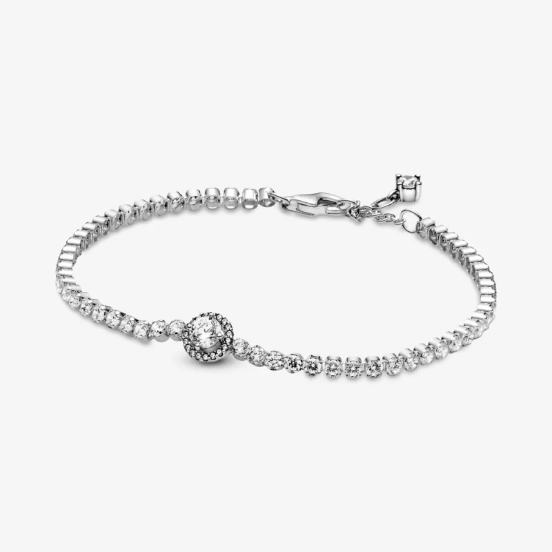 (image for) PANDORA Sparkling Halo Tennis Bracelet - 599416C01 - Product Image