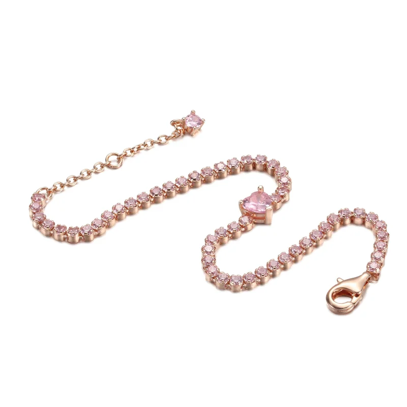 (image for) PANDORA Sparkling Heart Tennis Bracelet - 580041C01 - View 3